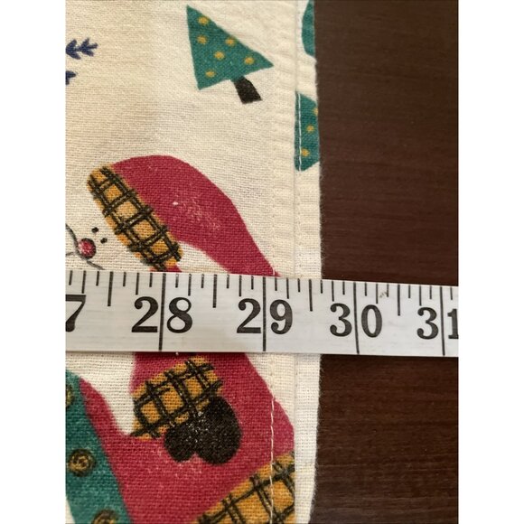 Vintage Christmas Holiday Tablecloth Rectangular 60X80" Snowman Santa Country - Picture 6 of 6